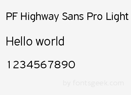 Font PF Highway Sans Pro